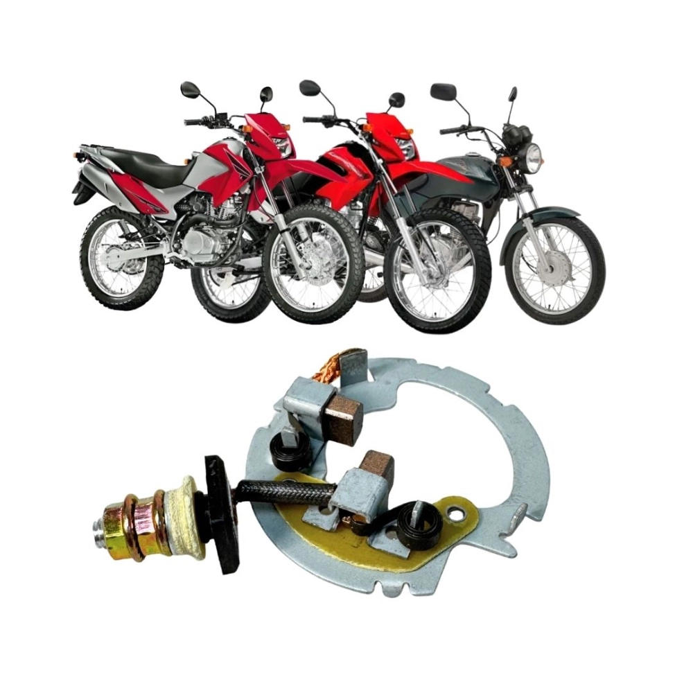 Porta Escova Motor Partida Arranque Para Honda CG Titan 125 NXR125 NXR150 Bros Cbx 250 Twister Xr 250 Tornado Cbx200 Nx200 Xr200 Cbx150 Yamaha Ys 250 Fazer XTZ 250 Lander Tenere Magnetron