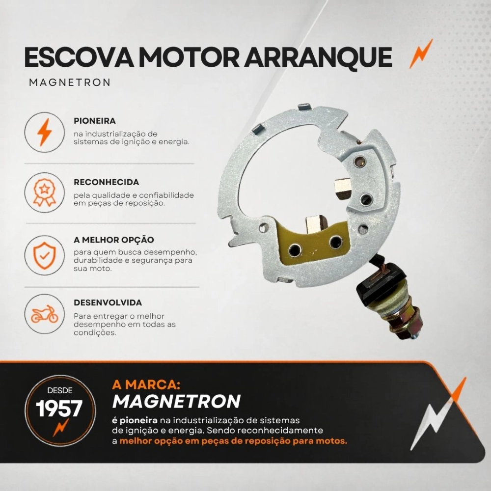 Porta Escova Motor Partida Arranque Para Honda CG Titan 125 NXR125 NXR150 Bros Cbx 250 Twister Xr 250 Tornado Cbx200 Nx200 Xr200 Cbx150 Yamaha Ys 250 Fazer XTZ 250 Lander Tenere Magnetron